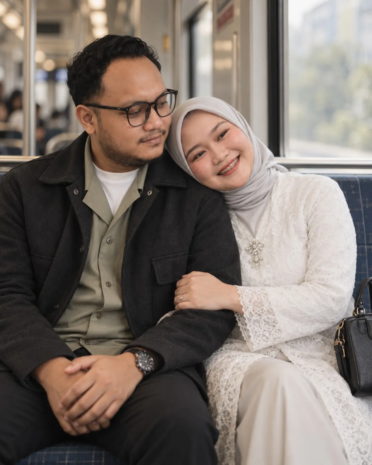 Nadhila bersandar hangat pada Adam