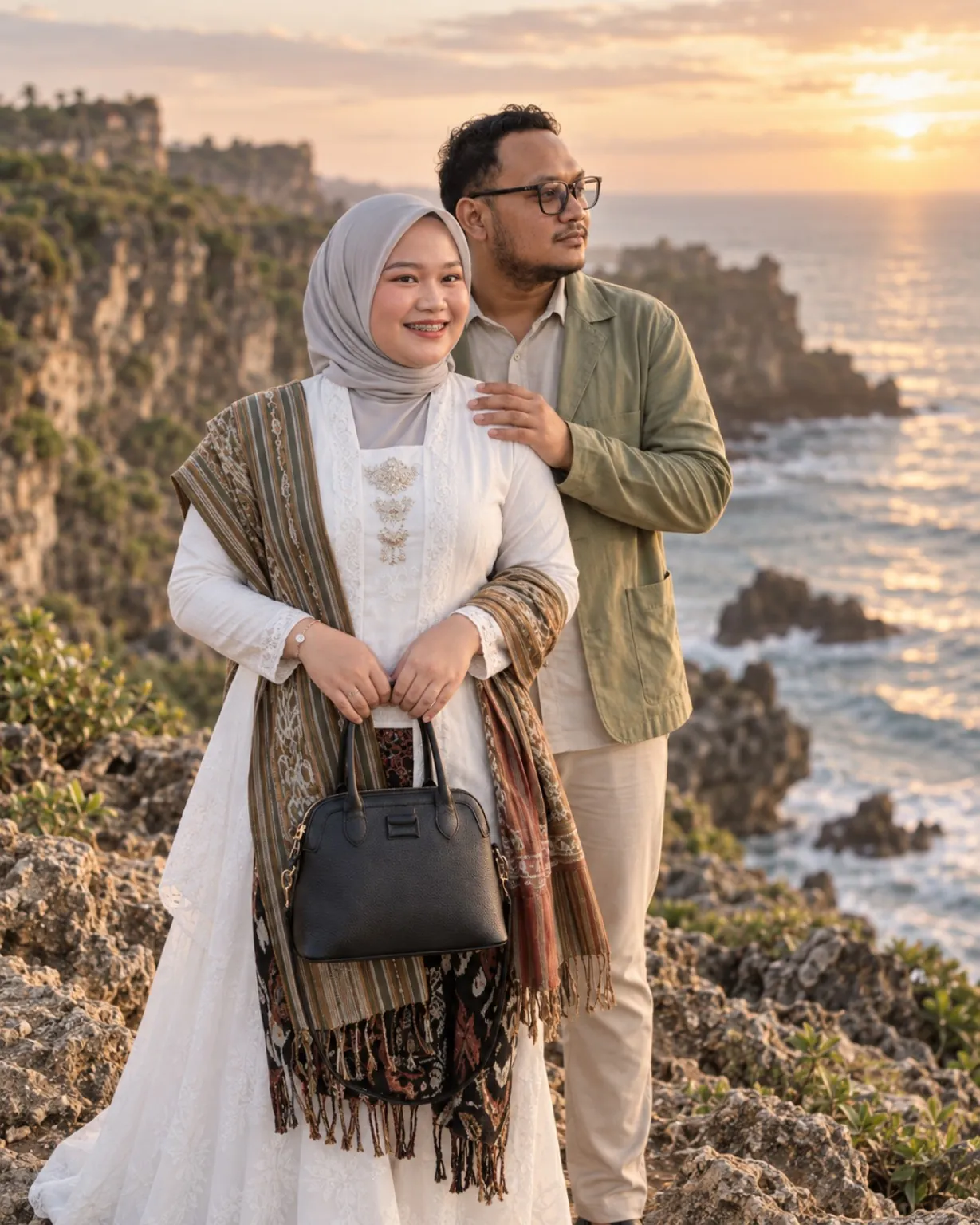 Adam dan Nadhila tersenyum bersama