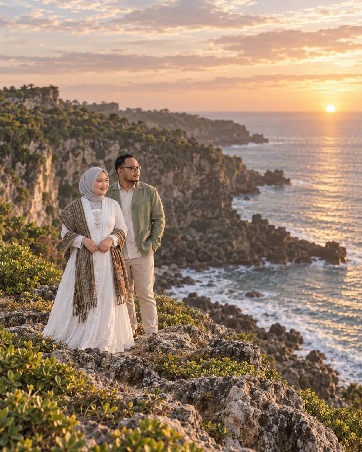 Adam dan Nadhila berdiri bersama di tepi cakrawala