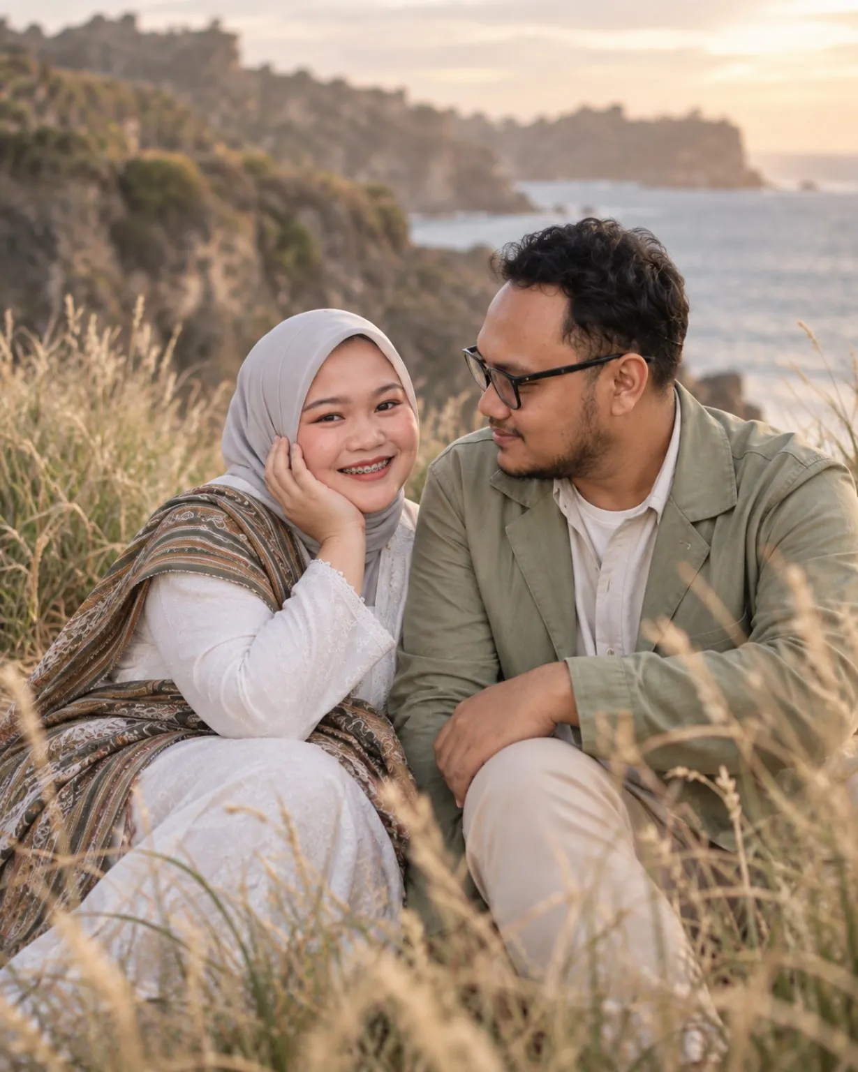 Adam dan Nadhila duduk bersama