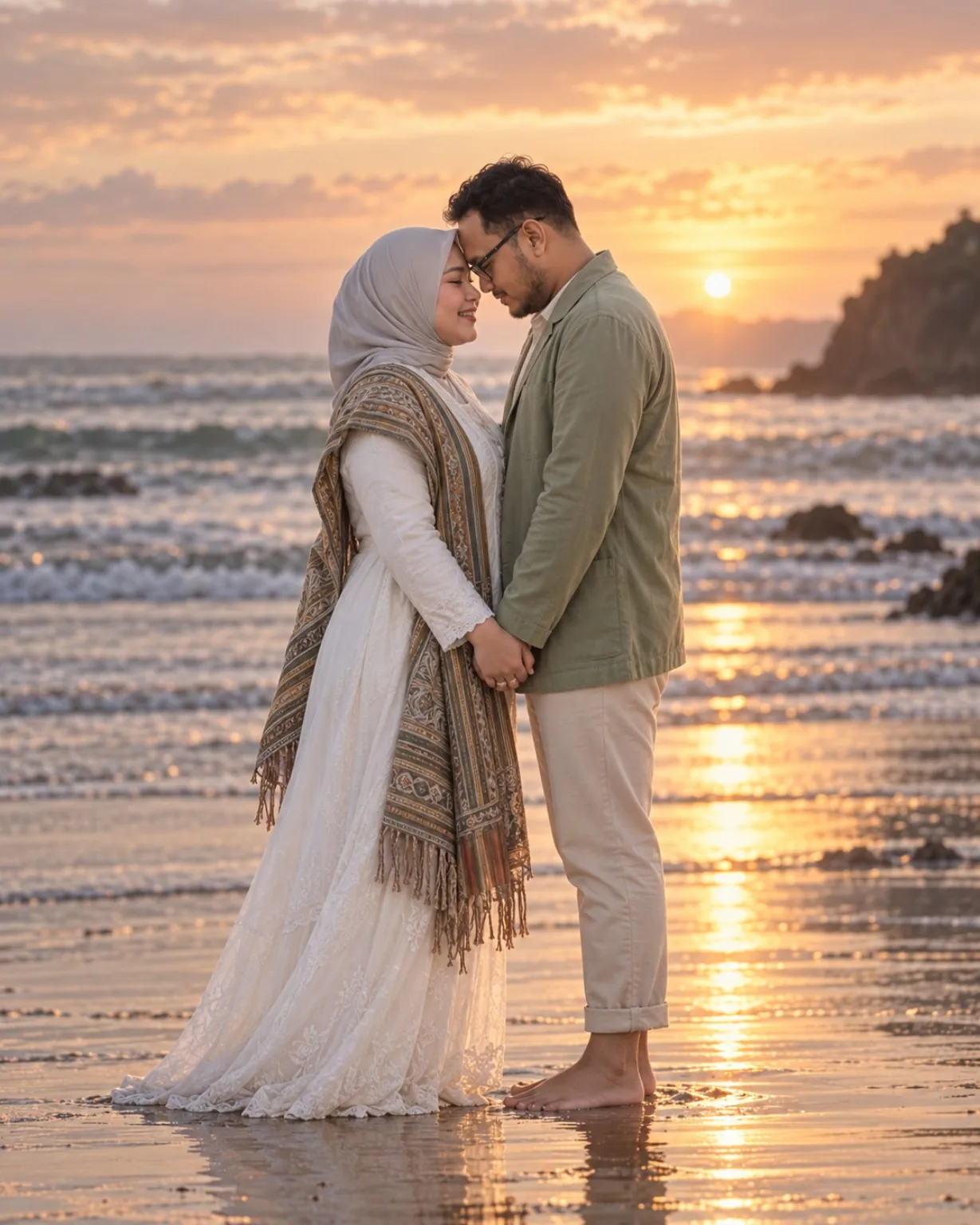 Adam dan Nadhila berdiri berdekatan